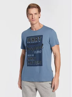 Koszulki i topy damskie - Blend T-Shirt 20714250 Niebieski Regular Fit - grafika 1