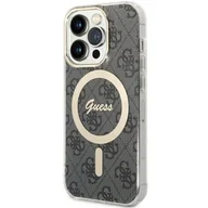 Etui i futerały do telefonów - Etui GUESS 4G MagSafe do Apple iPhone 14 Pro Czarny - miniaturka - grafika 1