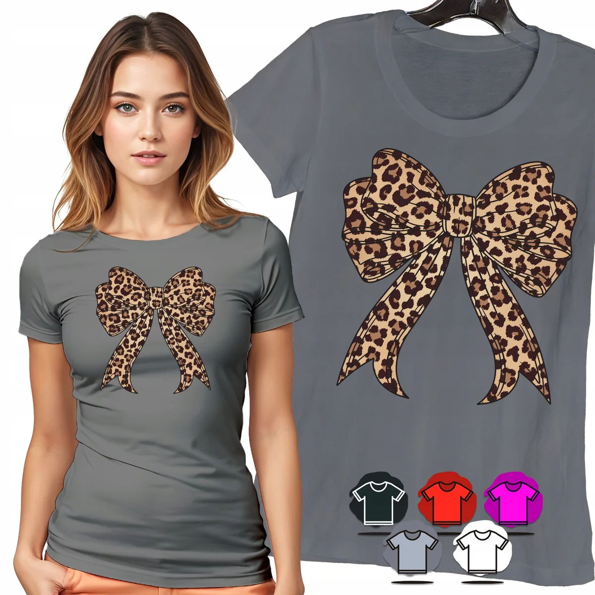 KOSZULKA DAMSKA T-SHIRT - PANTERKOWA KOKARDKA MODNY STYL DLA NIEJ WZÓR - XS