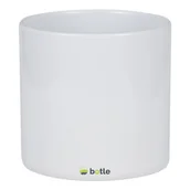 Donice - Doniczka osłonka ceramiczna Biały połysk walec 16x15 cm szkliwiona gładka - miniaturka - grafika 1