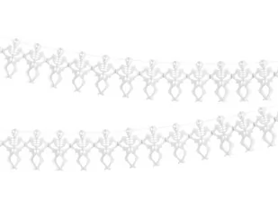 PartyDeco Girlanda bibułowa "Szkieletory" biała PartyDeco 300 cm GRB15 - Halloween - miniaturka - grafika 1