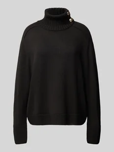 Sweter z dzianiny z golfem - Swetry damskie - miniaturka - grafika 1