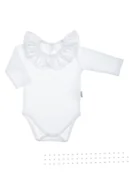 Body dla niemowląt - Dziewczęce body wizytowe białe Nicol r.86 - miniaturka - grafika 1