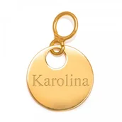 Zawieszki - Murrano Srebrna Zawieszka 925 Złocona do Bransoletki Kółeczko Grawer YZ-055 - miniaturka - grafika 1