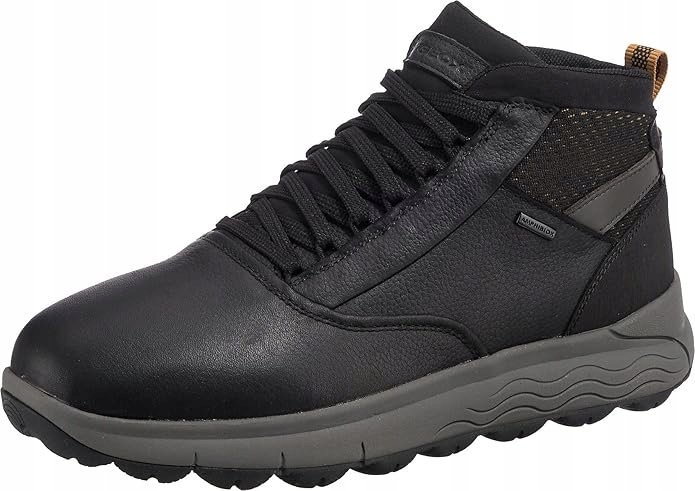 GEOX BUTY SPORTOWE MĘSKIE CZARNE Z LOGO SKÓRZANE 46 Ż8C