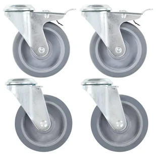 VidaXL 16 kółek skrętnych z otworem na śrubę, 100 mm 277893         VidaXL - Kółka i bloczki - miniaturka - grafika 1
