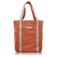 Torebki damskie - Torba damska na ramię shopper duża wegańska pomarańczowa paolo peruzzi - miniaturka - grafika 1