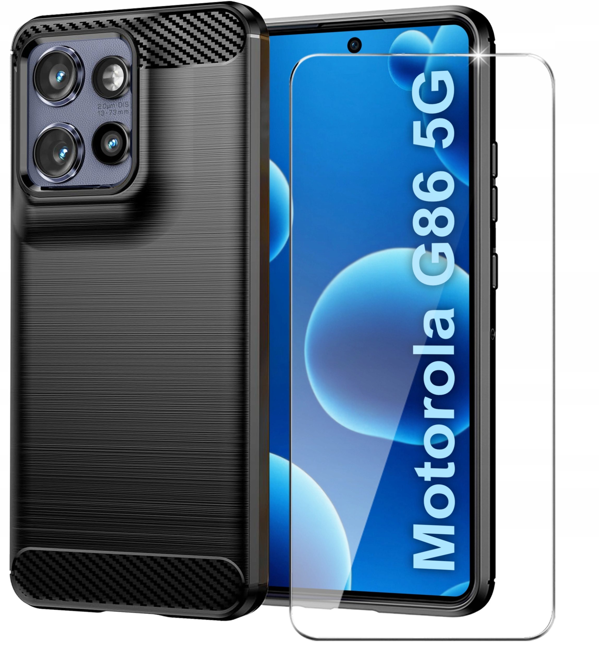 Etui do Motorola G86 G86 Power Pancerne Carbon CASE + Szkło 9H