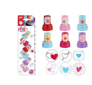 Stempelki dla dzieci Serduszka 6szt - Zabawki kreatywne - miniaturka - grafika 1