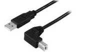 Kable USB - MicroConnect USB-A 2.0 do USB-B pod kątem 90 stopni 10 m M-M USB B męski kątowy kabel Hi-Speed - miniaturka - grafika 1