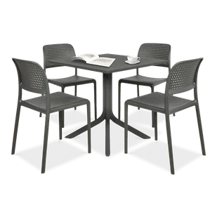 Meble Nardi BORA BISTROT/CLIP 4+1 Antracite - Meble ogrodowe Meble Nardi BORA BISTROT/CLIP 4+1 Antracite - Meble ogrodowe - miniaturka - grafika 1