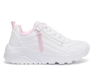 Buty dla dziewczynek - Buty dziecięce Skechers 310387LWHT UNO LITE EASY ZIP Białe - miniaturka - grafika 1