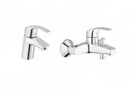 Zestawy baterii łazienkowych - Grohe 33265002+33300002 Eurosmart New zestaw baterii umywalkowa i wannowo-prysznicowa ścienna 33265002 + 33300002 - miniaturka - grafika 1