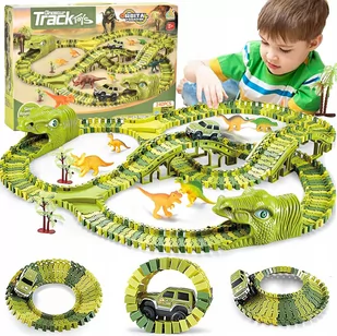 Tor Wyścigowy Dinozaur Dino Park 271 El Xxxl 360cm Loop 6686 - Zabawki interaktywne dla dzieci - miniaturka - grafika 1