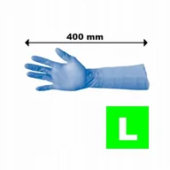 Rękawiczki jednorazowe - Rękawice nitrylowe, Nitriskin ULTRA LONG 400 mm - L - 50 - NIEBIESKIE - miniaturka - grafika 1