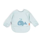 Miseczki i talerzyki dla dzieci - Done by Deer Śliniak z Rękawami Sea Wally Blue - miniaturka - grafika 1