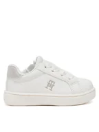 Buty dla dziewczynek - Tommy Hilfiger Sneakersy Low Cut Velcro Sneaker T1A9-33728-1439 M Biały - miniaturka - grafika 1