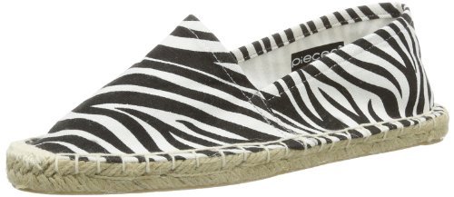 PIECES Damskie kolczyki damskie z espadrylami espadryle, czarny - Czarny Black Zebra C N10-40 EU
