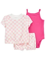 Spodenki dla niemowląt - carter's 3-częściowy zestaw w kolorze różowym - miniaturka - grafika 1