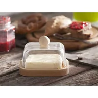 Inne naczynia kuchenne - Maselnica drewniana ze szklaną pokrywą 13,5 cm - miniaturka - grafika 1