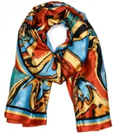 Apaszki i szaliki damskie - Stylowy szal szalik chusta wzór w kwiaty Elegancki 180x90 cm - miniaturka - grafika 1