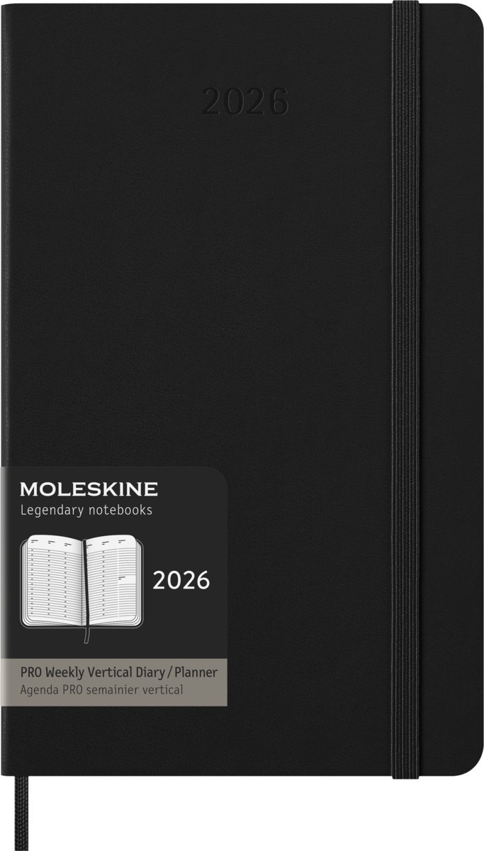 MOLESKINE kalendarz 2026 CZARNY PRO LARGE VERTICAL (13x21)