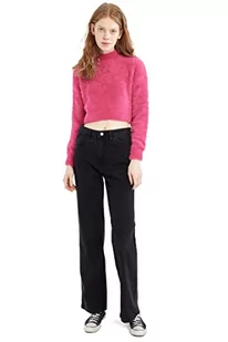 DeFacto Sweter normalny krój dla kobiet - sweter z golfem dla topów damski (fuksja, M), Fuchsia, M - Swetry damskie - miniaturka - grafika 1