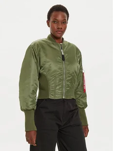 Alpha Industries Kurtka bomber 148003 Zielony Regular Fit - Kurtki damskie - miniaturka - grafika 1