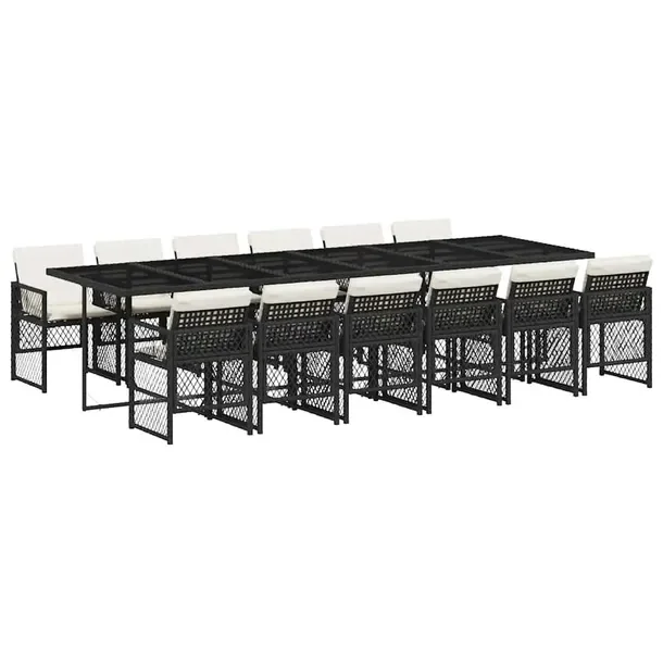 Zestaw Mebli Ogrodowych z Rattanu PE, Stół 330x106x73 cm i 12 Krzeseł, C