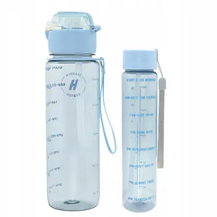 BUTELKA BIDON 700ML + 300ML MOTYWACYJNA NA WODE ROWER SIŁOWNIE FITNESS ZE SŁOMKĄ - Shakery i bidony sportowe - miniaturka - grafika 1