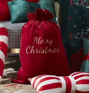 Worek na prezenty Merry Christmas 52*80 cm bordowy - Ozdoby bożonarodzeniowe - miniaturka - grafika 1