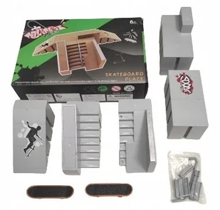 ZESTAW FINGERBOARD RAMPA ZABAWKA DLA DZIECI SKATEPARK + 2 DESKOROLKI - Samochody i pojazdy dla dzieci - miniaturka - grafika 1