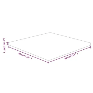Kwadratowy blat do stolika, 80x80x2,5 cm, surowe drewno dębowe - Blaty meblowe i parapety okienne - miniaturka - grafika 5