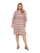 Sukienki - Only Sukienka Z Dekoltem I Wzorem Print Plus Size 52 Kwb - miniaturka - grafika 1