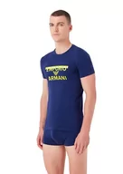 Koszulki męskie - Emporio Armani Męski T-shirt + Trunk Megalogo Underwear, niebieski (Ink), L - miniaturka - grafika 1