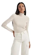 Koszulki i topy damskie - DeFacto T-shirt damski, beżowy, M - miniaturka - grafika 1