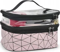 Kosmetyczki, organizery i kuferki - Korbi KOSMETYCZKA DAMSKA PODRÓŻNA ORGANIZER NA KOSMETYKI KUFEREK RÓŻOWA J3 - miniaturka - grafika 1