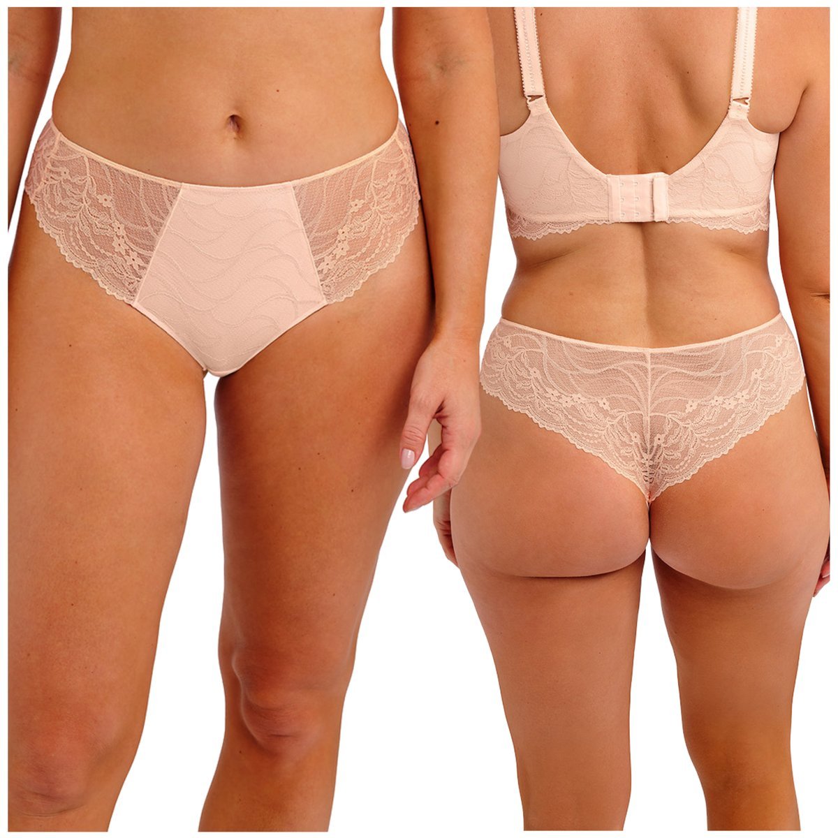 Majtki Fantasie CESILE figi Brazilian Brazyliany Peach Sorbet koronkowe M