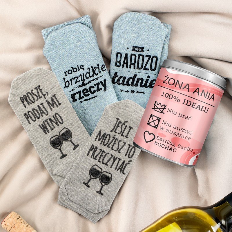 Śmieszne Skarpetki Damskie Z Nadrukiem Dla Żony