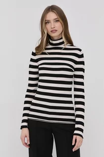 Swetry damskie - MAX&Co. sweter damski kolor czarny lekki z golfem - - grafika 1