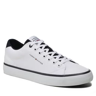 Trampki męskie - Tenisówki Tommy Hilfiger Th Hi Vulc Core Low Mesh FM0FM04685 White YBS - grafika 1