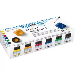 Kreul kreul 16601  Glass & Porcelain Clear zestaw, 6 X 20 ML - Pozostałe akcesoria dla plastyków - miniaturka - grafika 1