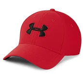 Czapki męskie - Under Armour męska oddychająca czapka z daszkiem, wygodna czapka dla mężczyzn z wbudowaną opaską przeciwpotową, męska czapka Blitzing 3.0, czerwony, s-m - miniaturka - grafika 1