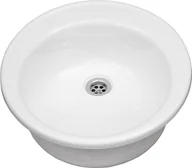 Zlewozmywaki - Polimat ZO-48 Zlewozmywak akrylowy jednokomorowy Ø48 cm biały 00108 - miniaturka - grafika 1