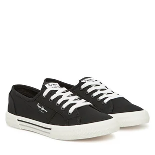 Tenisówki Pepe Jeans Brady Basic W PLS31287 Czarny - Trampki damskie - miniaturka - grafika 1