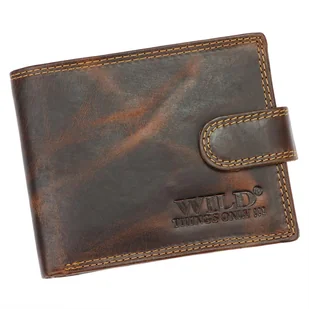 WILD skórzany porfel męski 5600B brąz 5600B CR.HUNTER - Portfele - miniaturka - grafika 1