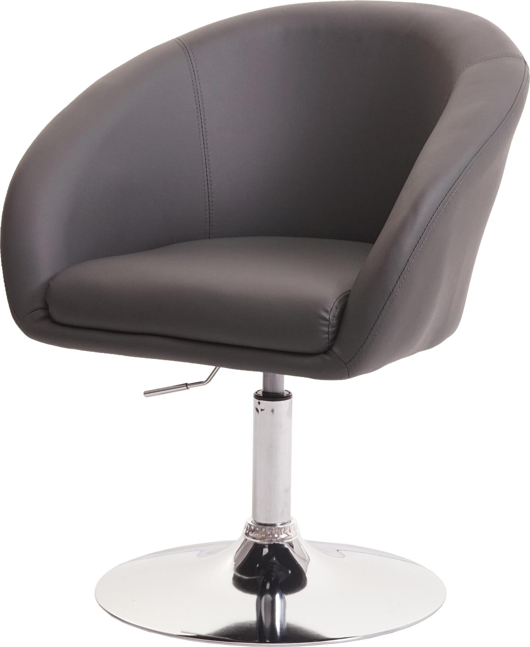 Krzesło do jadalni HWC-F19, krzesło kuchenne obrotowe krzesło do salonu, obrotowe z regulacją wysokości ~ imitacja skóry , szary