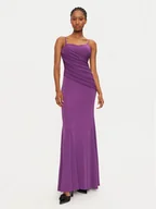 Sukienki - Rinascimento Sukienka koktajlowa 1000770039414 Fioletowy Slim Fit - miniaturka - grafika 1