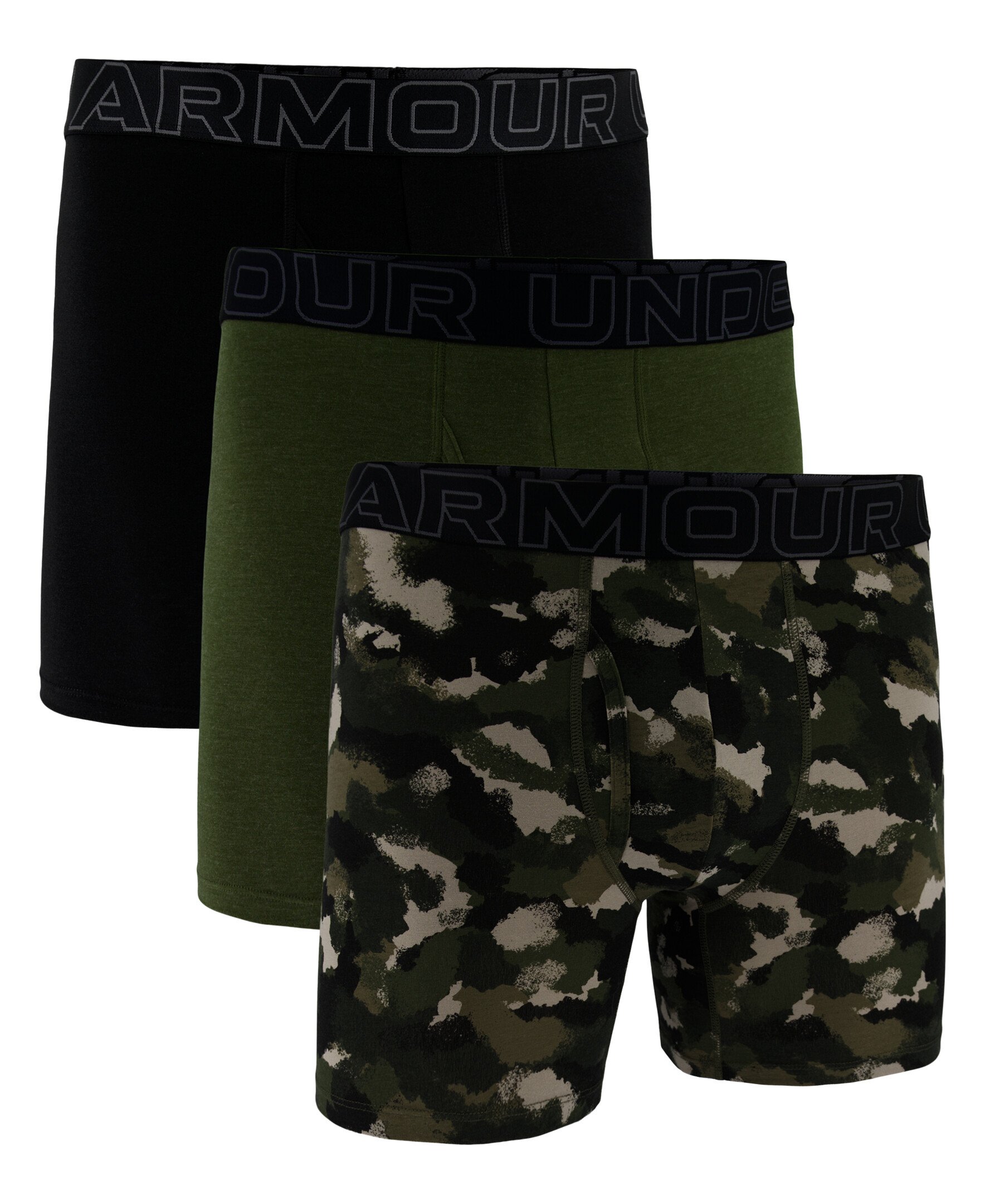 Bokserki męskie Under Armour Perf Cotton Nov 6in 3Pack Green XL