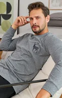 Piżamy męskie - Doctor Nap bawełniana piżama męska PMB.7136, Kolor szary, Rozmiar S, Doctor Nap - Intymna - miniaturka - grafika 1